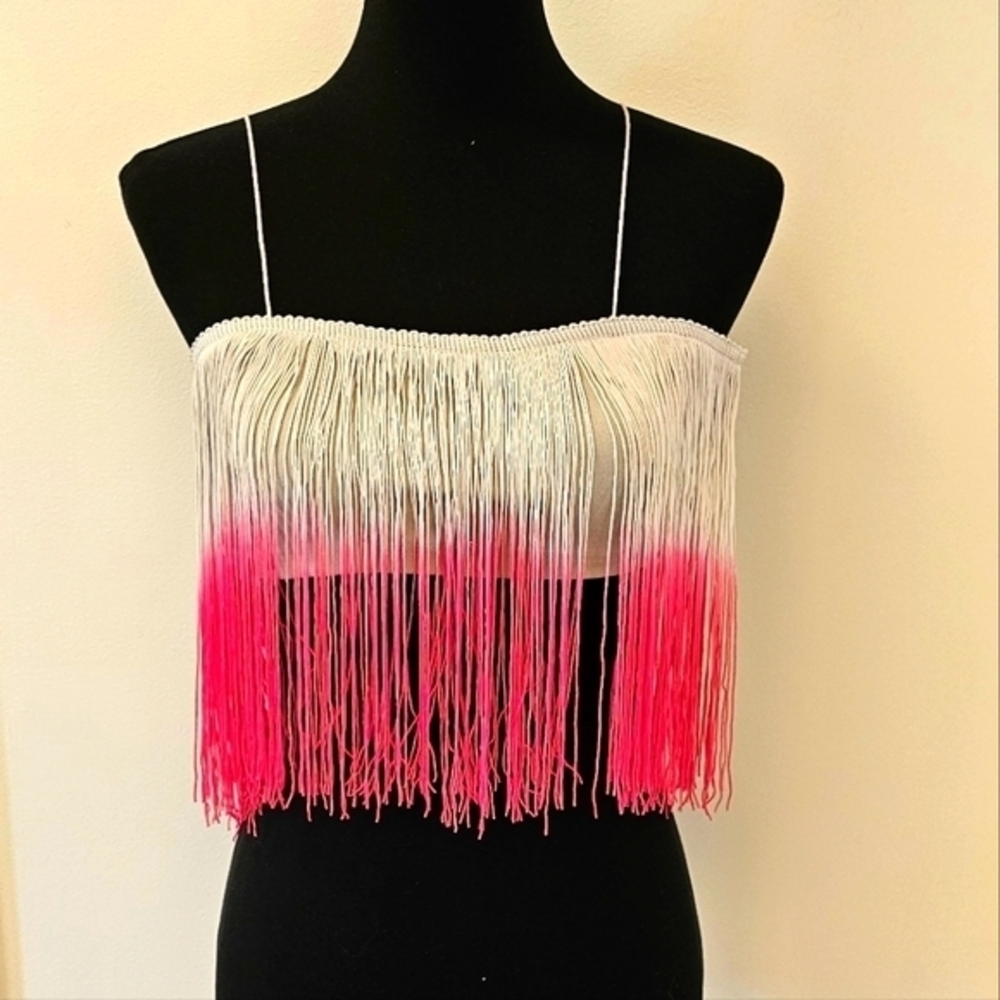 NEW Lisa Maree Dip-Dye Fringe Crop Top – Size XS